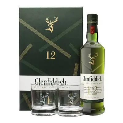 Glenfiddich 12y + 2 skleničky 0.7l