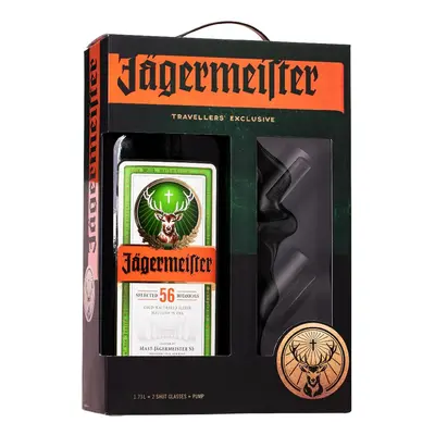 Jagermeister party box + 2x skleničky a pumpička 1.75l