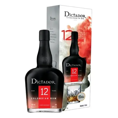 Rum Dictador 12y + 1 sklo gb 40%0.70l