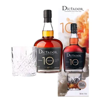 Rum Dictador 10y + 1sklo gB 40%0.70l