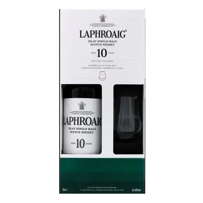 Laphroaig 10y + 1 sklenička 0.7l