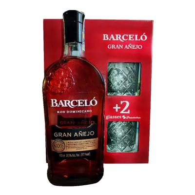 Rum Barcelo Grand Anejo + 2sklo Red gB 37.5%0.70l