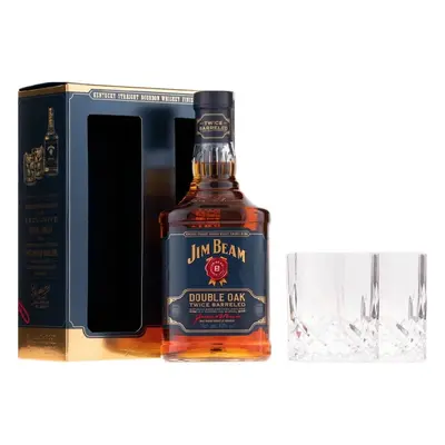 Jim Beam Double Oak + 2sklo 0.7l