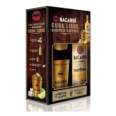 Rum Bacardi gold+2plechacky gB 37.5%0.70l