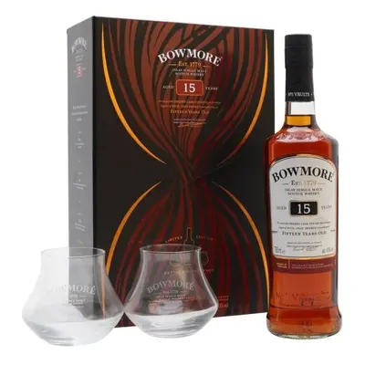 Whisky Bowmore 15y Sherry Cask + 2sklo gB 43%0.70l