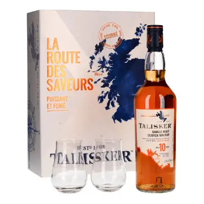 Whisky Talisker 10y +2sklo Route des Saveurs gB 45.8%0.70l