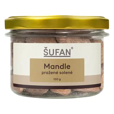 Mandle pražené, solené ve skle, 100g, Šufan