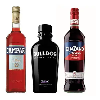 Zvýhodněný set Negroni = Campari + Bulldog Gin + Cinzano Rosso 26,667% 2,15 l