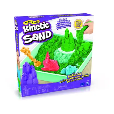 KINETIC SAND KRABICE TEKUTÉHO PÍSKU S PODLOŽKOU ZELENÁ