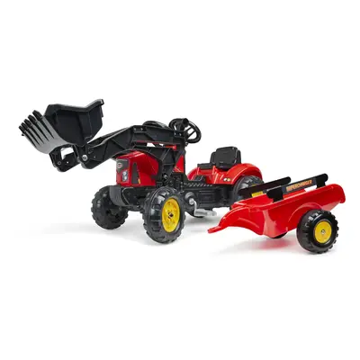 FALK Traktor šlapací 2030M Red Supercharger pedal charger s vlečkou