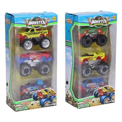 Auta Monster Truck kovová 3 ks 8 cm