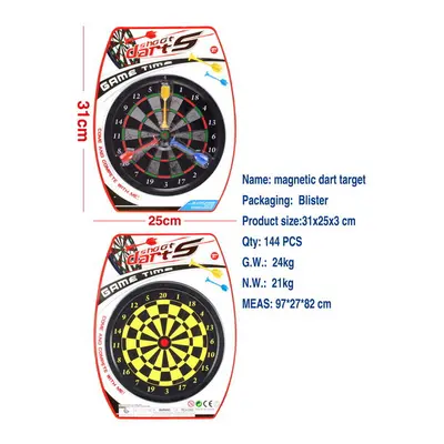 Terč oboustranný magnetický 20 cm se 3 šipkami