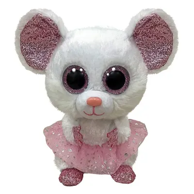 BEANIE BOOS NINA, 24 cm - bílý myš