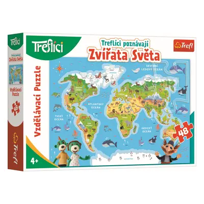 Trefl Puzzle vzdělávací - Treflíci poznávají zvířata světa