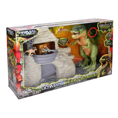 Primal Clash Pevnost s dinosaurem 35 cm - II. jakost