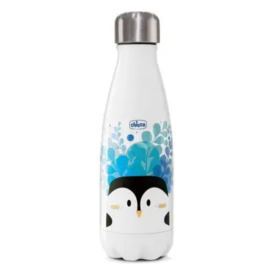 CHICCO Láhev nerezová termo Chicco Drinky Tučňák, 350 ml