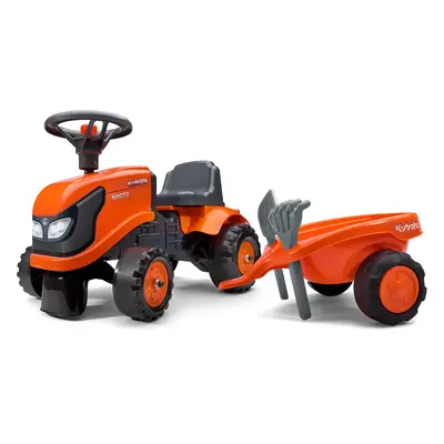 FALK 260C Baby Kubota ride-on traktor s přívěsem, hrable a lopata