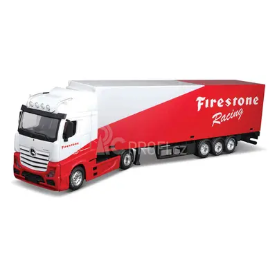 Bburago 1:43 Truck with trailer MB Actros Gigaspace Firestone