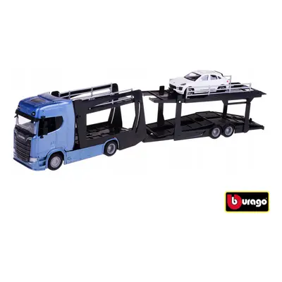 Bburago 1:43 Kamion Multicar Carrier Scania 770S Blue + Porsche Macan