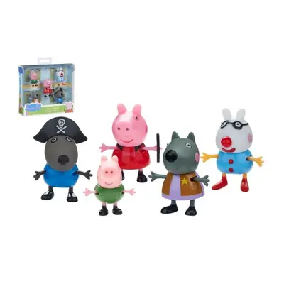 Prasátko Peppa/Peppa Pig plast set 5 figurek v maškarních šatech v krabičce 16x15x4,5cm