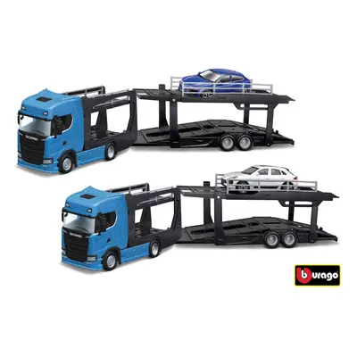 Bburago 1:43 Kamion Multicar Carrier Scania 770S Black + Lamborghini Urus