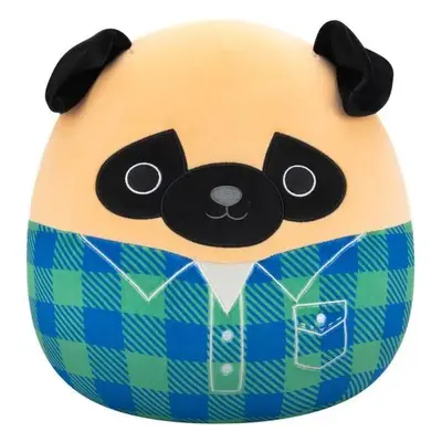 SQUISHMALLOWS Mops ve flanelové košili - Prince, 30 cm