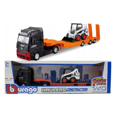 Bburago 1:43 Kamion Construction MB Actros Gigaspace / Bobcat Loader