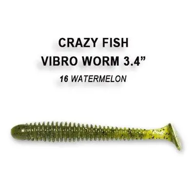 Crazy Fish Gumová Nástraha Vibro Worm 8,5cm 5 Ks Barva: 16 watermelon, Délka: 8,5cm