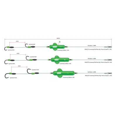 MadCat Hotový Návazec SCREAMING PROFI RIVER RIGS "WORM & SQUID"