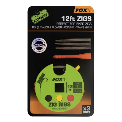 Fox Návazec Fox Edges Zig Rig 3ks Varianta: Edges Zig Rig 8 - 12lb 12ft x 3