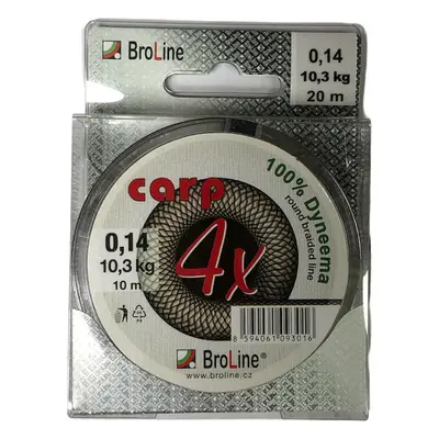 Broline Šňůra 4x Carp Dyneema 2x 10m Varianta: 0,075mm/3,6kg - černá