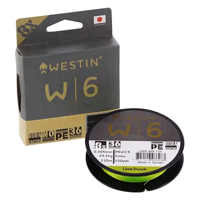 Westin Pletená Šňůra W6 8 Braid Lime Punch 300m Nosnost: 43,2kg, Průměr: 0,45mm