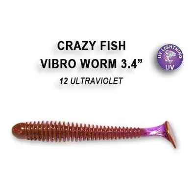 Crazy Fish Gumová Nástraha Vibro Worm 8,5cm 5 Ks Barva: 12 floating, Délka: 8,5cm