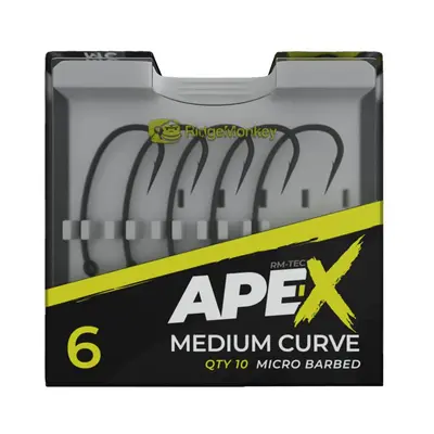 RidgeMonkey Háčky Ape-X Medium Curve Barbed 10ks Velikost háčku: #8