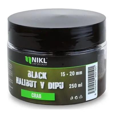 Nikl Black Halibut Pelety v Dipu Crab 250g 15+20mm Hmotnost: 250g, Průměr: 15+20mm