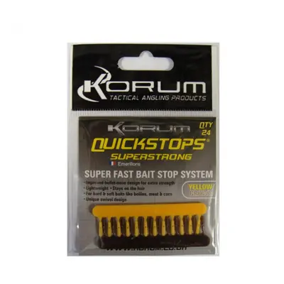 Korum Zarážka Quickstops Brown/Yellow 24ks