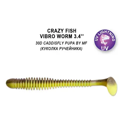 Crazy Fish Gumová Nástraha Vibro Worm 8,5cm 5 Ks Barva: 30D, Délka: 8,5cm