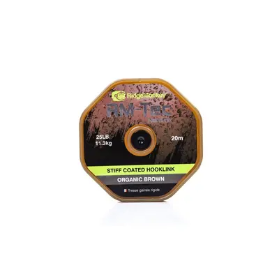 RidgeMonkey Šňůra RM-Tec Stiff Coated Hooklink 25lb 20m Barva: hnědá