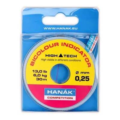 Hanák Competition Hanák Vlasec Bicolour Indicator Line 30m Nosnost: 3,3kg, Průměr: 0,18mm