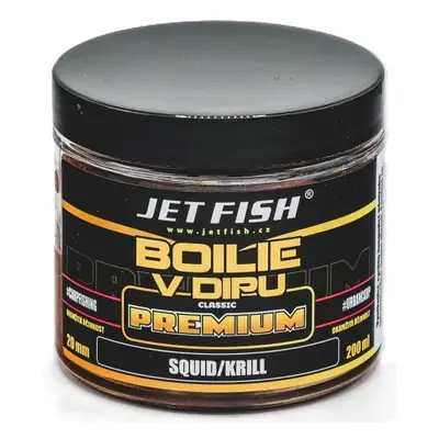 Jet Fish Boilie V Dipu Premium Clasicc Squid Krill 200ml Průměr: 20mm