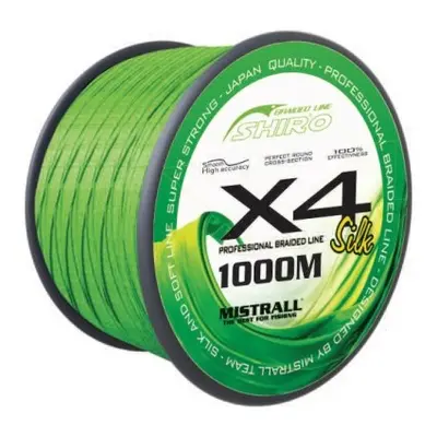 Mistrall Šňůra Shiro Braided Line X4 1000m Nosnost: 26,20kg, Průměr: 0,25mm