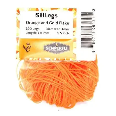 Semperfli Silikonové Nožičky SiliLegs Orange & Gold Flake