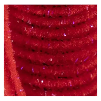 Semperfli Šenylka Sparkle Worm Chenille Fl. Red 3mm