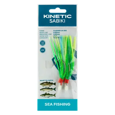 Kinetic Návazec Sabiki Flasher UV 2ks Barva: Green/Yellow/Blue, Velikost háčku: #7/0