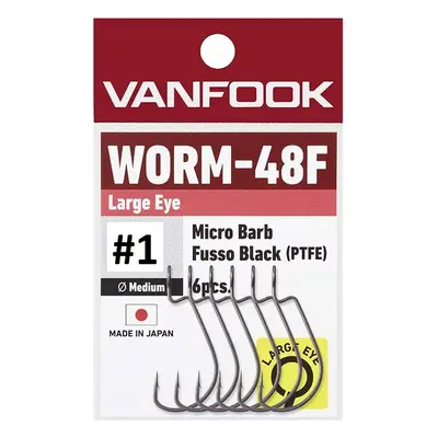 Vanfook Háčky Worm 48F Big Eye Počet kusů: 6ks, Velikost háčku: #1