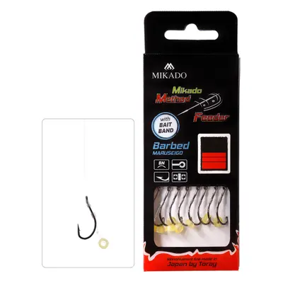 Mikado Mikádo Návazec Method Feeder Vlasec 10cm s Gumičkou Bait Band 8ks Velikost háčku: #10, Pr