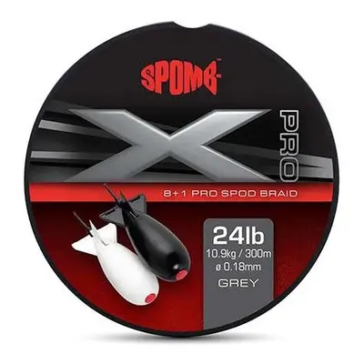 Spomb Pletená Šňůra X Pro Braid Grey 300m Nosnost: 10,9kg, Průměr: 0,18mm