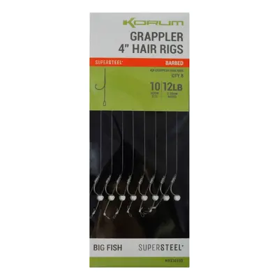 Korum Hotový Návazec Grappler 4” Hair Rigs Barbed 10 cm Nosnost: 12lb, Velikost háčku: #10, Prům