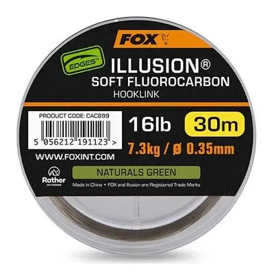 Fox Fluorocarbon Edges Illusion Soft Hooklink Naturals Green 30m Nosnost: 7,3kg, Průměr: 0,35mm