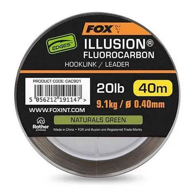 Fox Fluorocarbon Edges Illusion Hooklink/Leader Naturals Green 40m Nosnost: 9,1kg, Průměr: 0,40m